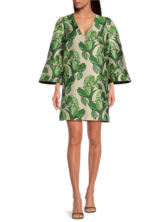 Buru Dresses & Skirts - Botanical Green Leaf Print Mini Dress NWOT bought never worn